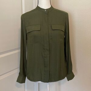 Banana Republic Mandarin Collar Long Sleeve Blouse XS